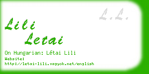 lili letai business card