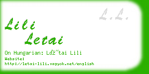 lili letai business card